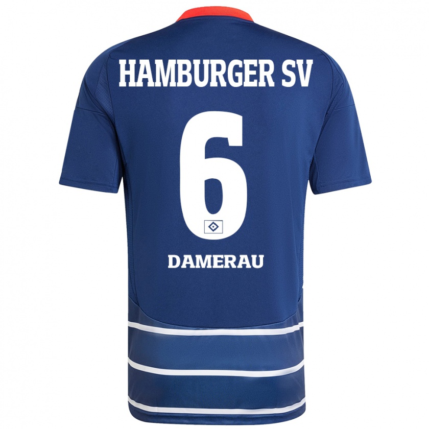 Kandiny Hombre Camiseta Alexander Werner Damerau #6 Azul Oscuro 2ª Equipación 2024/25 La Camisa Chile