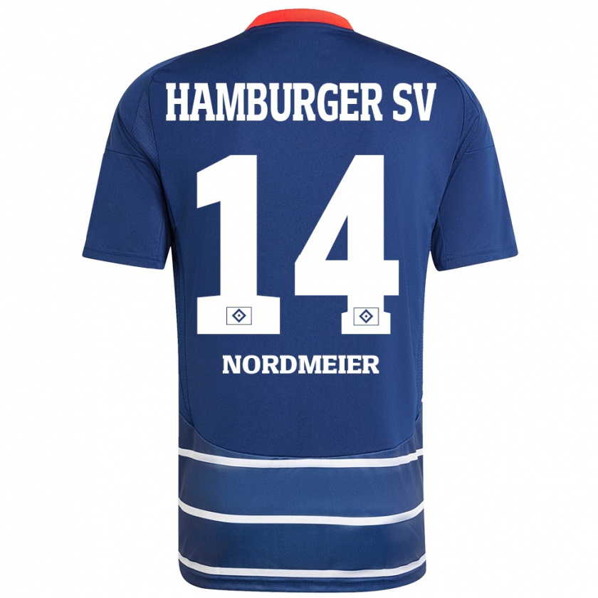 Kandiny Hombre Camiseta Quentin Nordmeier #14 Azul Oscuro 2ª Equipación 2024/25 La Camisa Chile