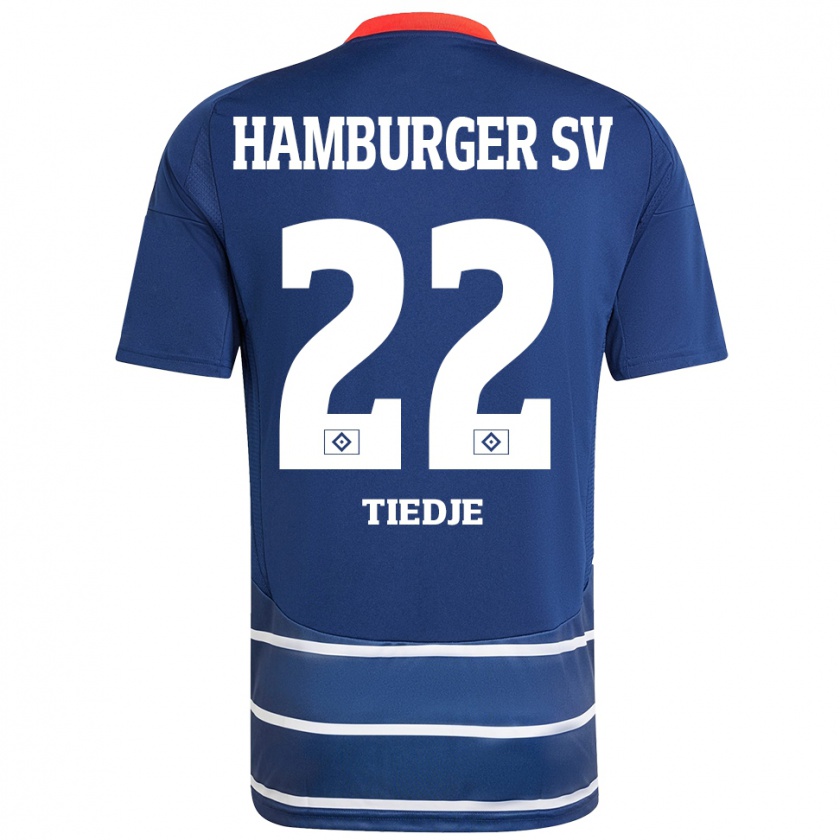 Kandiny Hombre Camiseta Patrick Tiedje #22 Azul Oscuro 2ª Equipación 2024/25 La Camisa Chile