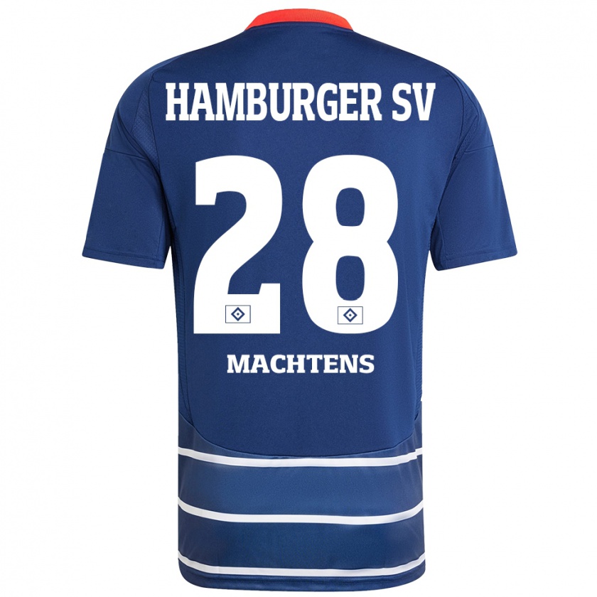 Kandiny Hombre Camiseta Pauline Machtens #28 Azul Oscuro 2ª Equipación 2024/25 La Camisa Chile