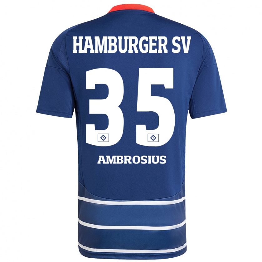 Kandiny Hombre Camiseta Stephan Ambrosius #35 Azul Oscuro 2ª Equipación 2024/25 La Camisa Chile