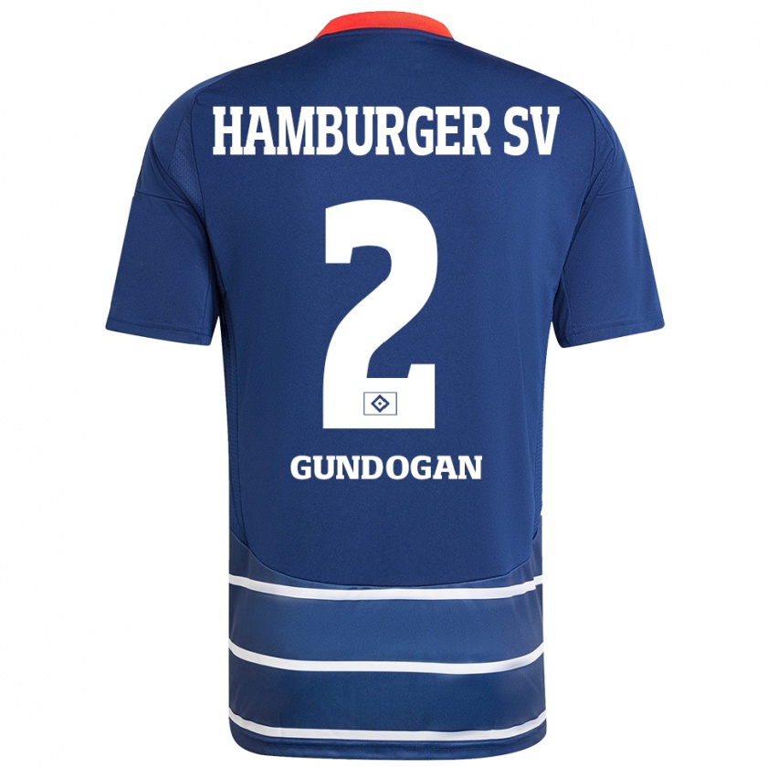 Kandiny Hombre Camiseta Haci Gündogan #2 Azul Oscuro 2ª Equipación 2024/25 La Camisa Chile