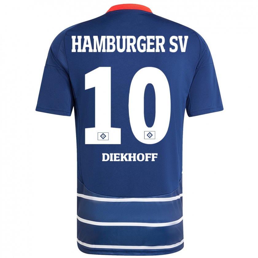 Kandiny Hombre Camiseta Hannah Diekhoff #10 Azul Oscuro 2ª Equipación 2024/25 La Camisa Chile