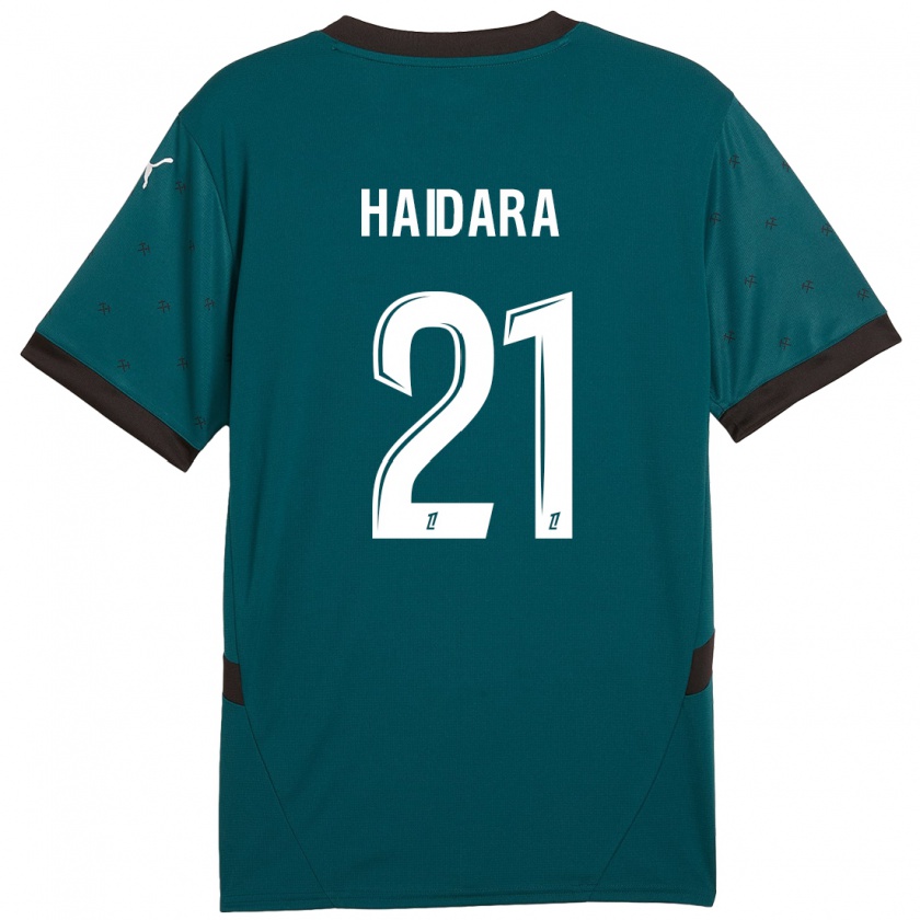 Kandiny Hombre Camiseta Massadio Haidara #21 Verde Oscuro 2ª Equipación 2024/25 La Camisa Chile