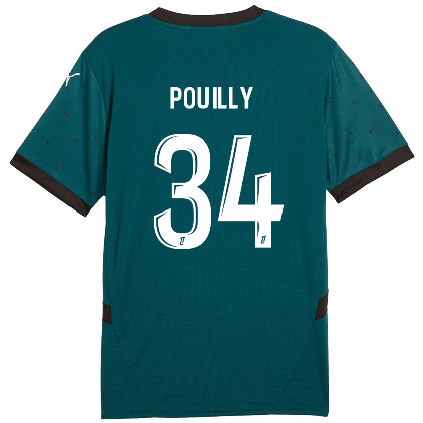 Kandiny Hombre Camiseta Tom Pouilly #34 Verde Oscuro 2ª Equipación 2024/25 La Camisa Chile