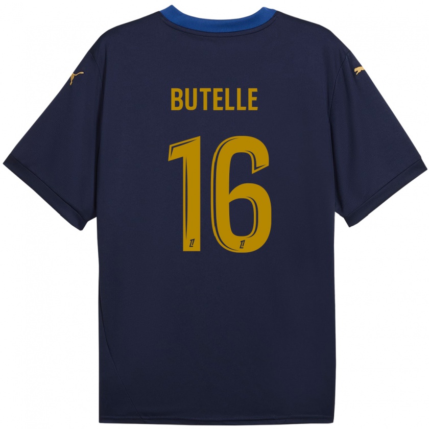 Kandiny Hombre Camiseta Ludovic Butelle #16 Azul Marino Dorado 2ª Equipación 2024/25 La Camisa Chile