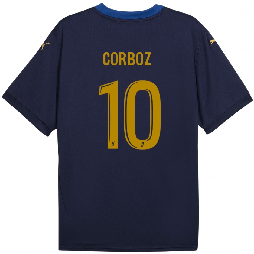 Kandiny Hombre Camiseta Rachel Corboz #10 Azul Marino Dorado 2ª Equipación 2024/25 La Camisa Chile