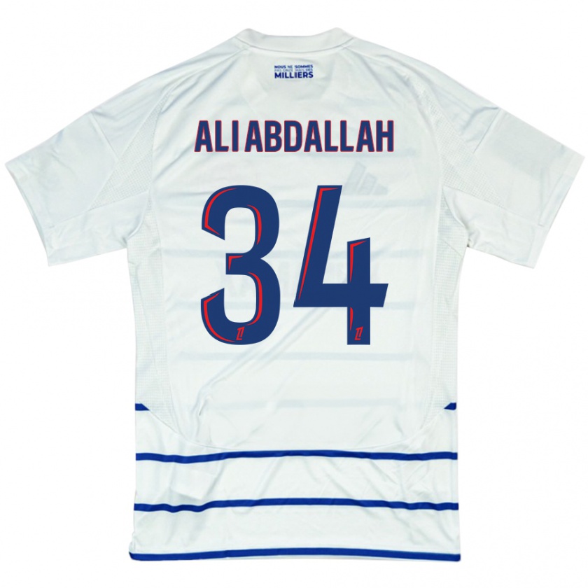 Kandiny Hombre Camiseta Aboubacar Ali Abdallah #34 Blanco Azul 2ª Equipación 2024/25 La Camisa Chile