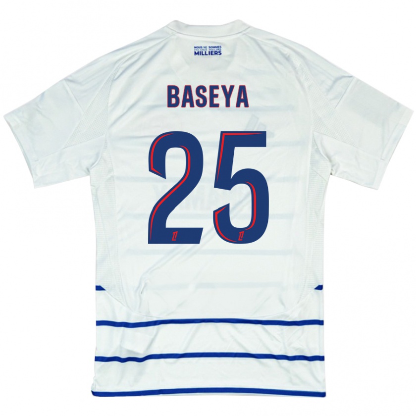 Kandiny Hombre Camiseta Steven Baseya #25 Blanco Azul 2ª Equipación 2024/25 La Camisa Chile