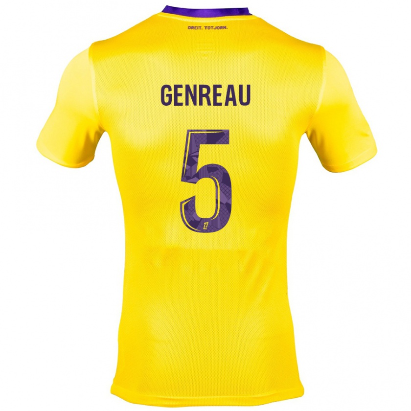 Kandiny Hombre Camiseta Denis Genreau #5 Amarillo Morado 2ª Equipación 2024/25 La Camisa Chile