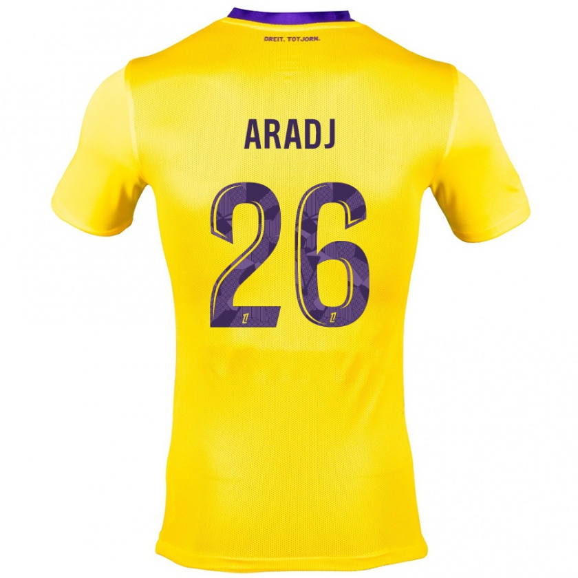 Kandiny Hombre Camiseta Ylies Aradj #26 Amarillo Morado 2ª Equipación 2024/25 La Camisa Chile