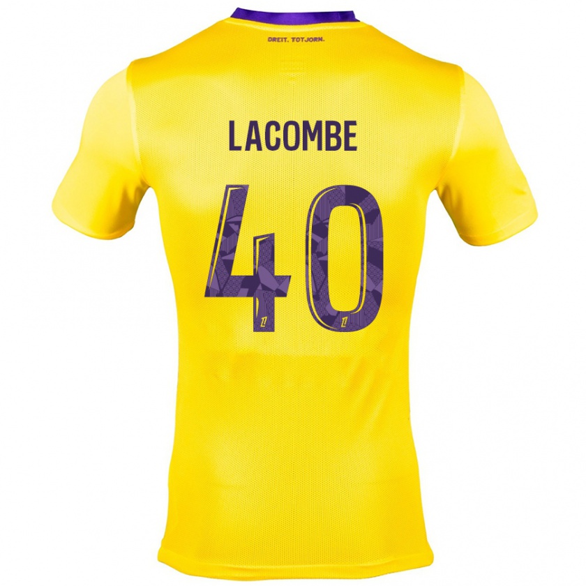 Kandiny Hombre Camiseta Justin Lacombe #40 Amarillo Morado 2ª Equipación 2024/25 La Camisa Chile