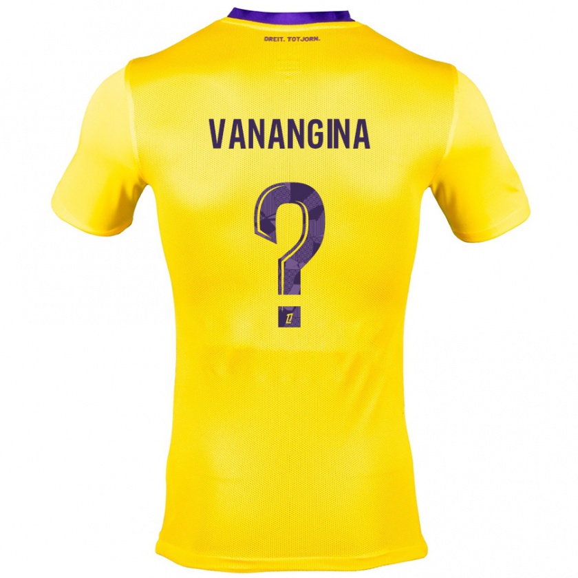 Kandiny Hombre Camiseta Mechack Niombo Vanangina #0 Amarillo Morado 2ª Equipación 2024/25 La Camisa Chile