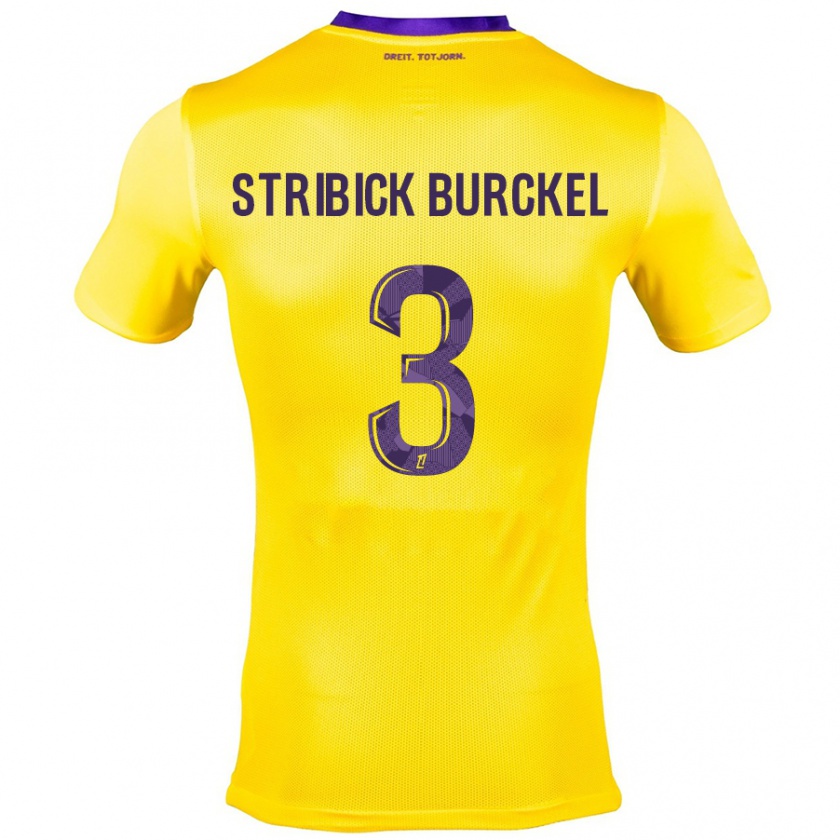 Kandiny Hombre Camiseta Laetitia Stribick-Burckel #3 Amarillo Morado 2ª Equipación 2024/25 La Camisa Chile