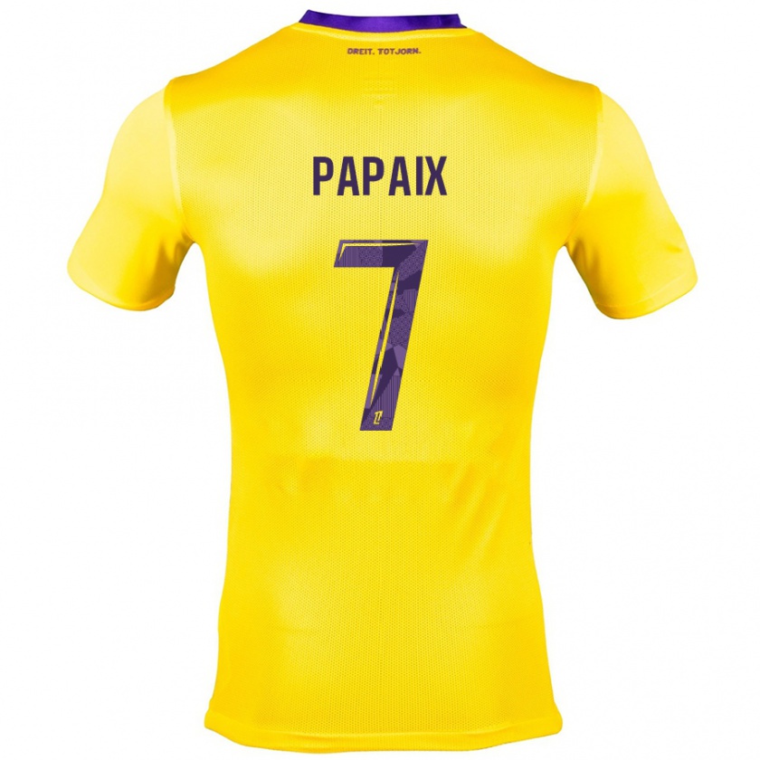 Kandiny Hombre Camiseta Marie Papaix #7 Amarillo Morado 2ª Equipación 2024/25 La Camisa Chile