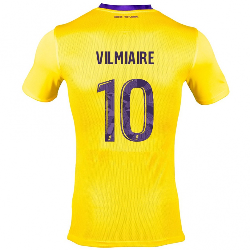 Kandiny Hombre Camiseta Kelly Vilmiaire #10 Amarillo Morado 2ª Equipación 2024/25 La Camisa Chile