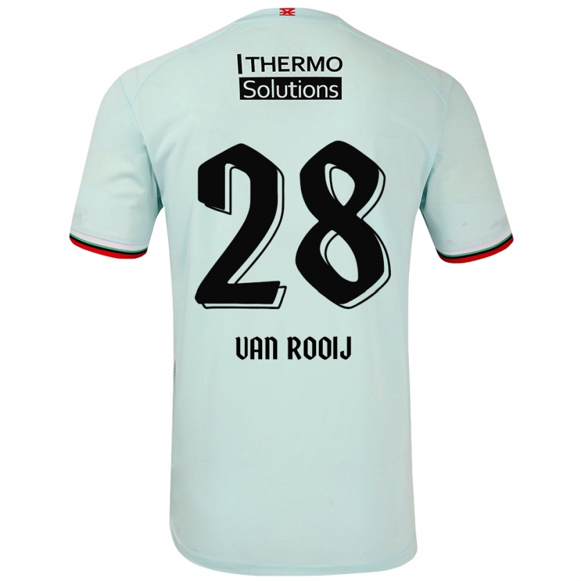 Kandiny Hombre Camiseta Bart Van Rooij #28 Verde Claro 2ª Equipación 2024/25 La Camisa Chile