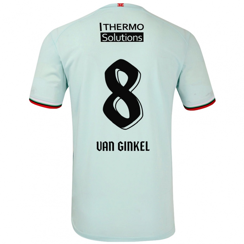 Kandiny Hombre Camiseta Danique Van Ginkel #8 Verde Claro 2ª Equipación 2024/25 La Camisa Chile