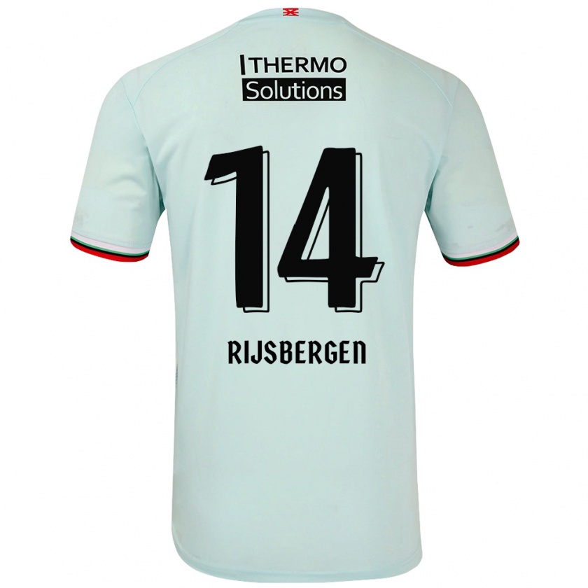 Kandiny Hombre Camiseta Liz Rijsbergen #14 Verde Claro 2ª Equipación 2024/25 La Camisa Chile