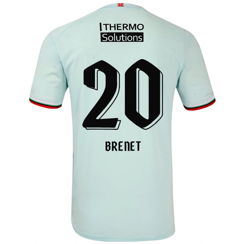 Kandiny Hombre Camiseta Joshua Brenet #20 Verde Claro 2ª Equipación 2024/25 La Camisa Chile