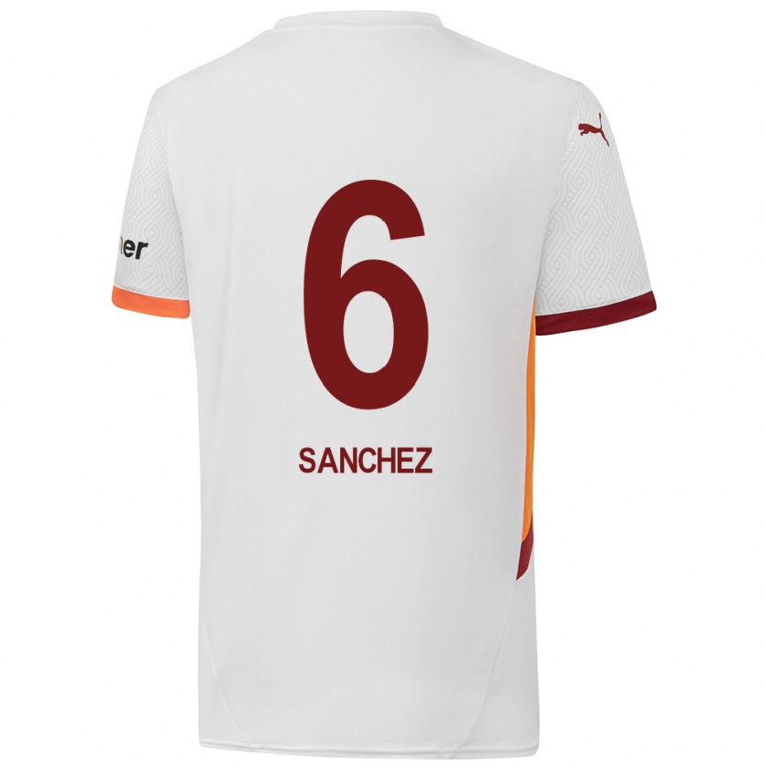 Kandiny Hombre Camiseta Davinson Sánchez #6 Blanco Amarillo Rojo 2ª Equipación 2024/25 La Camisa Chile