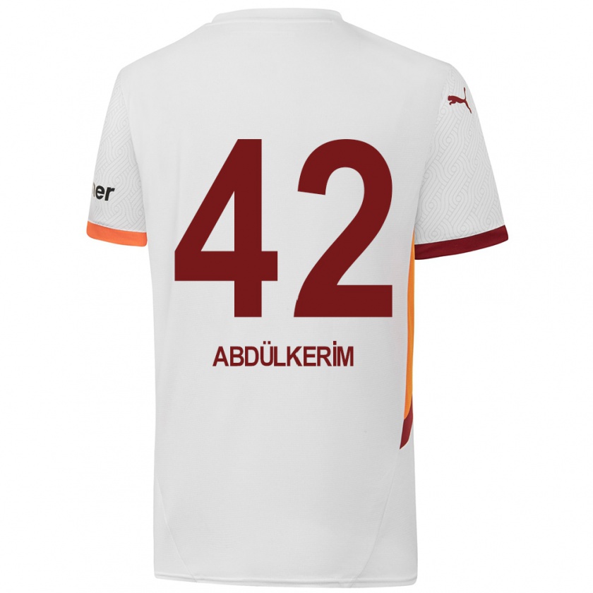 Kandiny Hombre Camiseta Abdülkerim Bardakcı #42 Blanco Amarillo Rojo 2ª Equipación 2024/25 La Camisa Chile