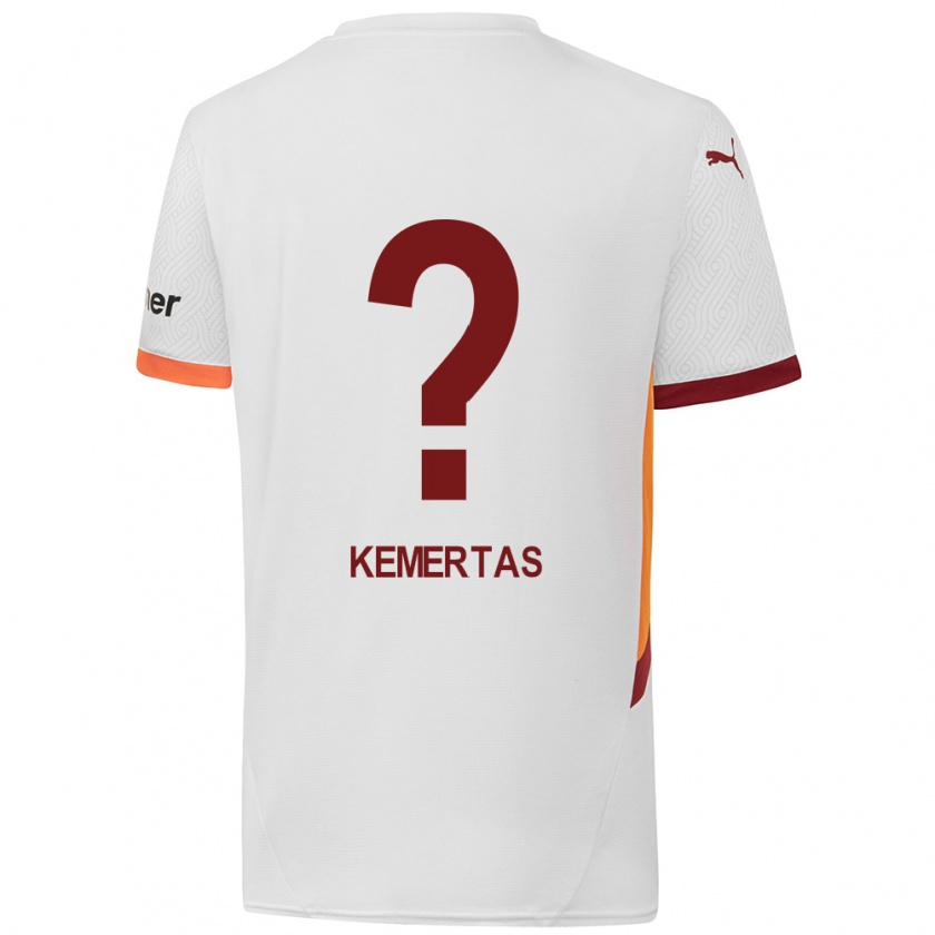 Kandiny Hombre Camiseta Batın Özden Kemertaş #0 Blanco Amarillo Rojo 2ª Equipación 2024/25 La Camisa Chile