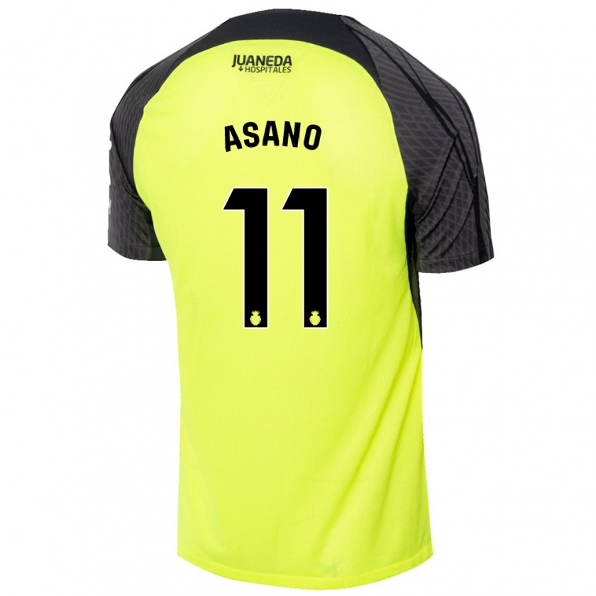 Kandiny Hombre Camiseta Takuma Asano #11 Verde Fluorescente Negro 2ª Equipación 2024/25 La Camisa Chile