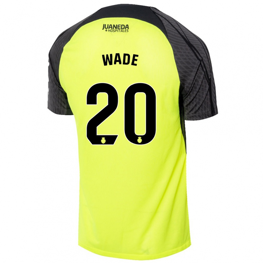 Kandiny Hombre Camiseta Sebas Wade #20 Verde Fluorescente Negro 2ª Equipación 2024/25 La Camisa Chile