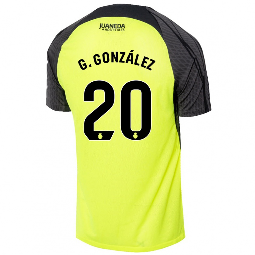 Kandiny Hombre Camiseta Giovanni González #20 Verde Fluorescente Negro 2ª Equipación 2024/25 La Camisa Chile