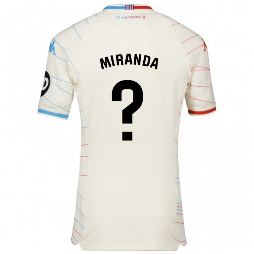 Kandiny Hombre Camiseta João Miranda #0 Blanco Rojo Azul 2ª Equipación 2024/25 La Camisa Chile