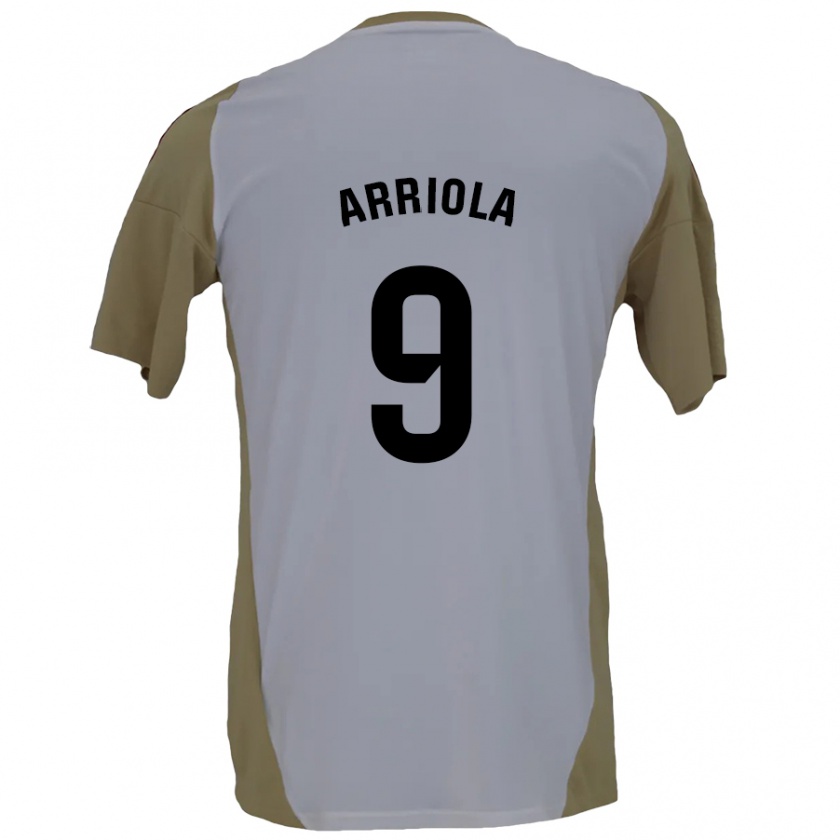 Kandiny Hombre Camiseta Marcos Arriola #9 Marrón Blanco 2ª Equipación 2024/25 La Camisa Chile