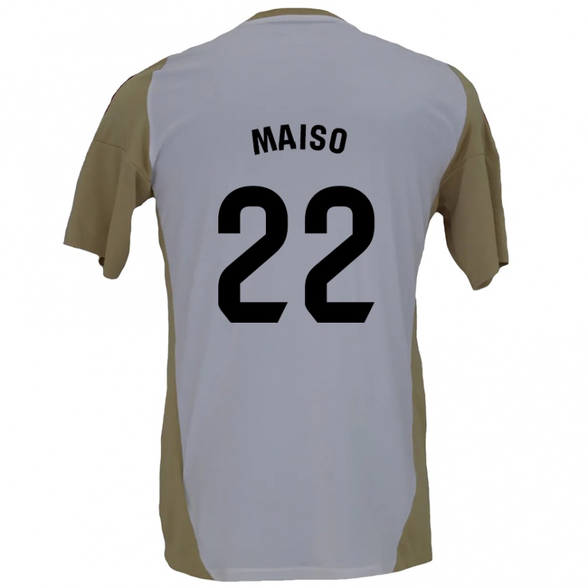 Kandiny Hombre Camiseta Álvaro Maiso #22 Marrón Blanco 2ª Equipación 2024/25 La Camisa Chile