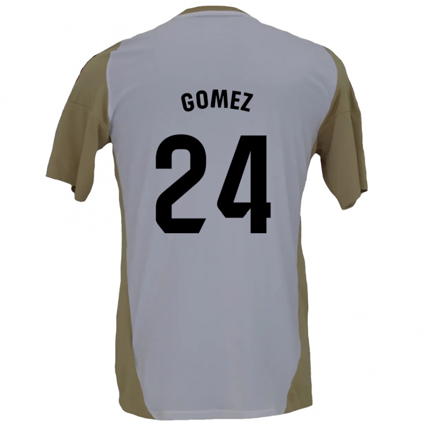 Kandiny Hombre Camiseta Jonathan Gómez #24 Marrón Blanco 2ª Equipación 2024/25 La Camisa Chile