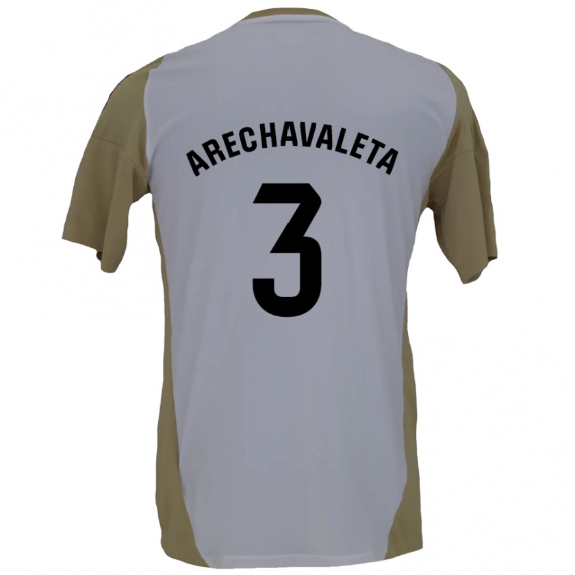 Kandiny Hombre Camiseta Jorge Arechavaleta #3 Marrón Blanco 2ª Equipación 2024/25 La Camisa Chile