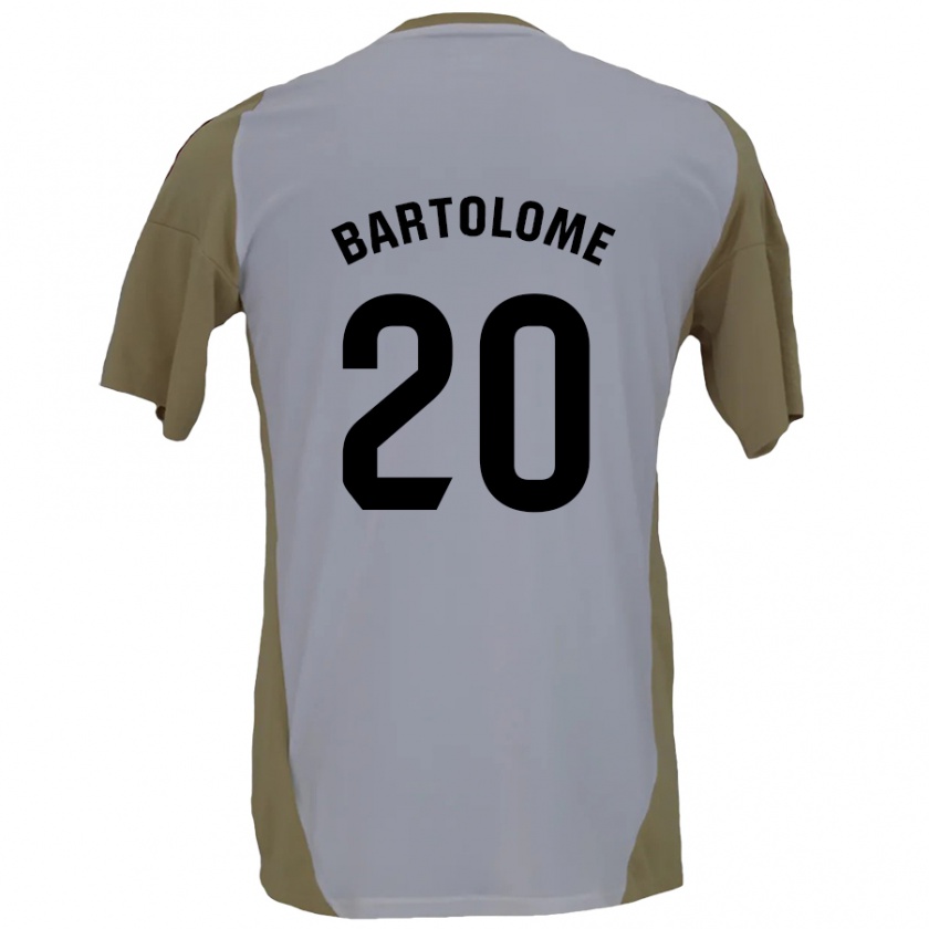 Kandiny Hombre Camiseta Diego Bartolomé #20 Marrón Blanco 2ª Equipación 2024/25 La Camisa Chile