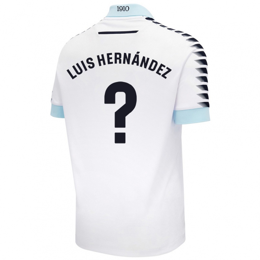 Kandiny Hombre Camiseta Luis Hernández #0 Blanco Azul 2ª Equipación 2024/25 La Camisa Chile