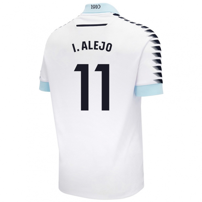 Kandiny Hombre Camiseta Iván Alejo #11 Blanco Azul 2ª Equipación 2024/25 La Camisa Chile