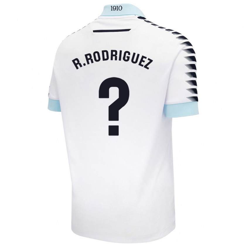 Kandiny Hombre Camiseta Ramón Rodríguez #0 Blanco Azul 2ª Equipación 2024/25 La Camisa Chile