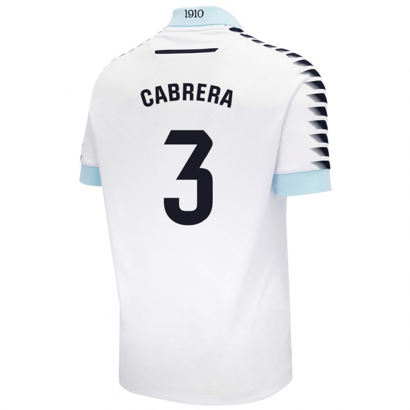 Kandiny Hombre Camiseta Julio Cabrera #3 Blanco Azul 2ª Equipación 2024/25 La Camisa Chile