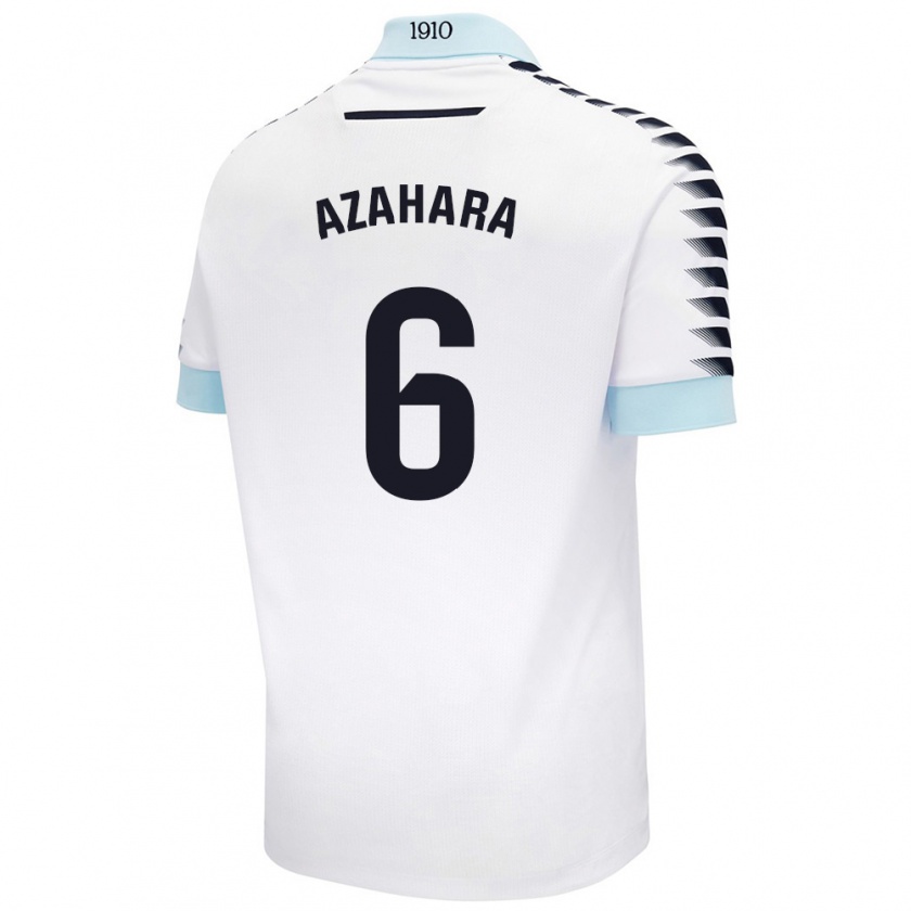 Kandiny Hombre Camiseta Azahara #6 Blanco Azul 2ª Equipación 2024/25 La Camisa Chile