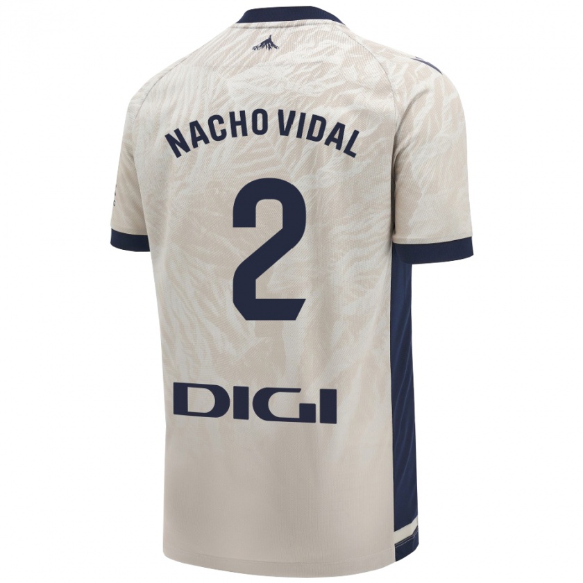 Kandiny Hombre Camiseta Nacho Vidal #2 Gris Claro 2ª Equipación 2024/25 La Camisa Chile