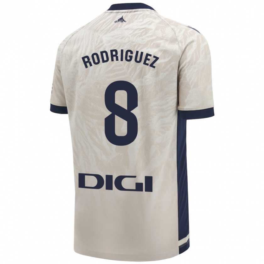 Kandiny Hombre Camiseta Vanessa Rodríguez Iribarren #8 Gris Claro 2ª Equipación 2024/25 La Camisa Chile