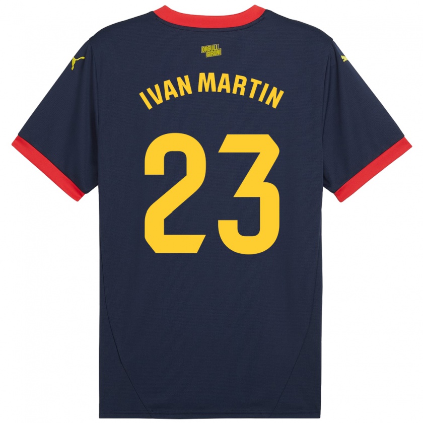 Kandiny Hombre Camiseta Iván Martín #23 Azul Marino Rojo 2ª Equipación 2024/25 La Camisa Chile