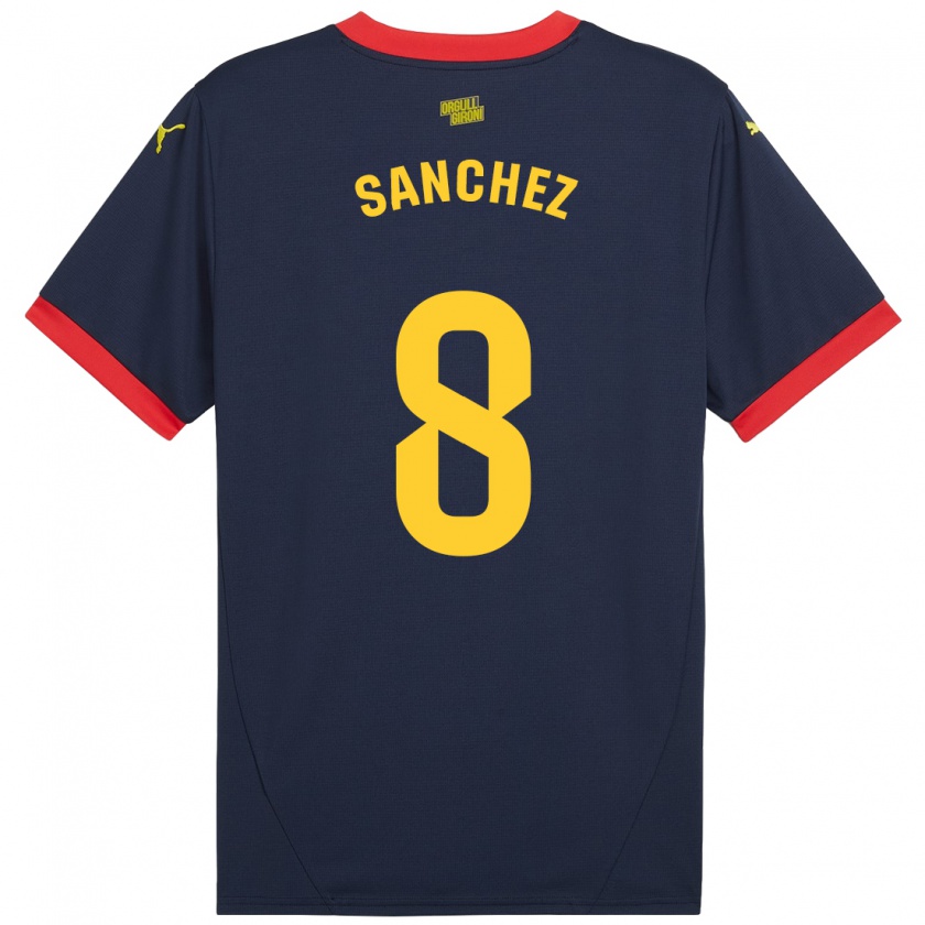 Kandiny Hombre Camiseta Miguel Ángel Sánchez #8 Azul Marino Rojo 2ª Equipación 2024/25 La Camisa Chile