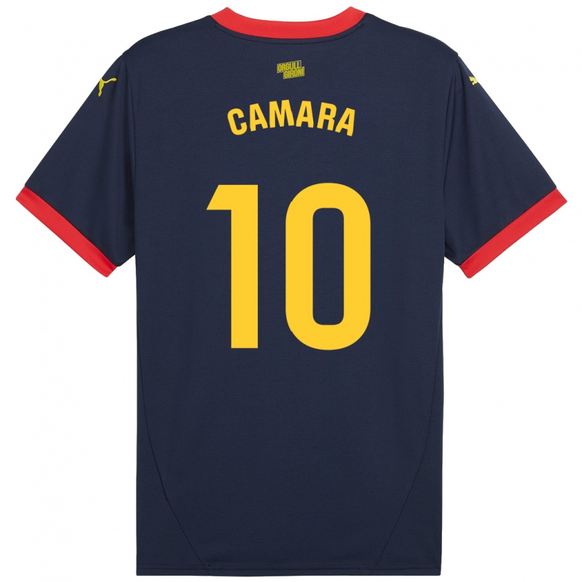 Kandiny Hombre Camiseta Dawda Camara #10 Azul Marino Rojo 2ª Equipación 2024/25 La Camisa Chile