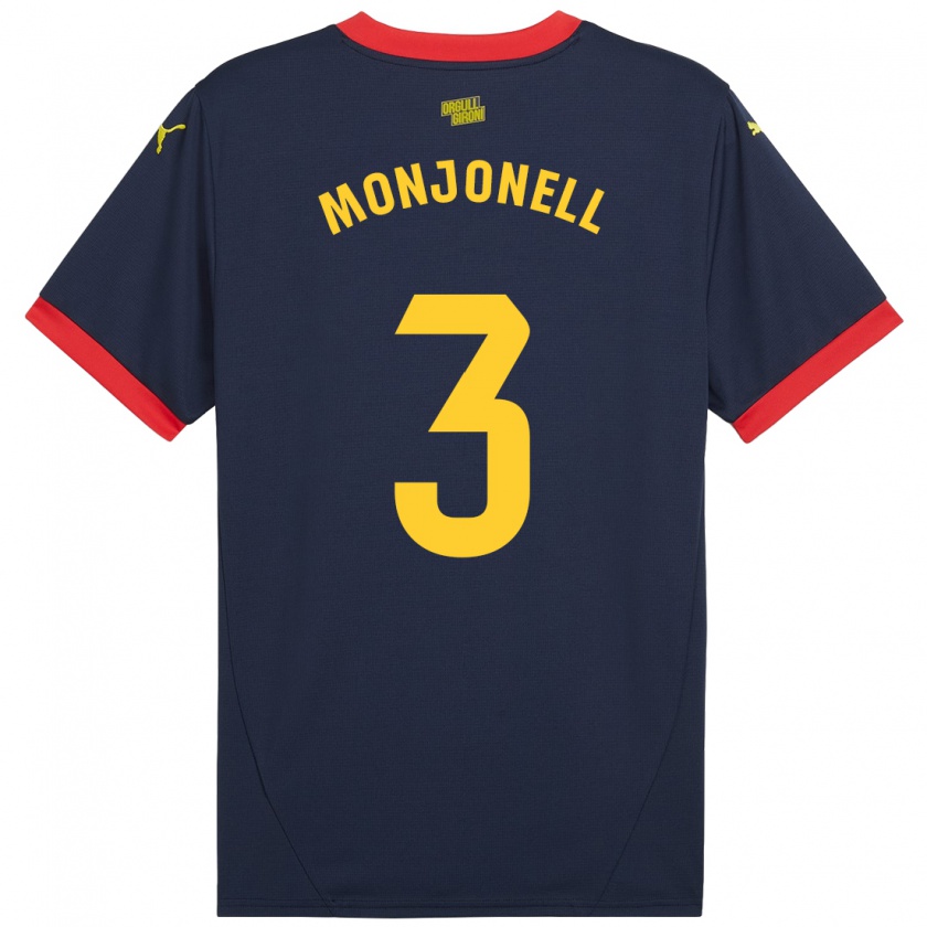 Kandiny Hombre Camiseta Eric Monjonell #3 Azul Marino Rojo 2ª Equipación 2024/25 La Camisa Chile