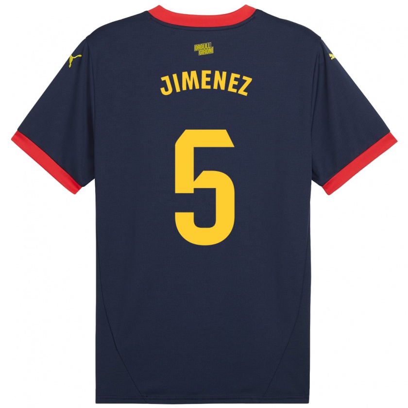 Kandiny Hombre Camiseta Ángela Jiménez #5 Azul Marino Rojo 2ª Equipación 2024/25 La Camisa Chile