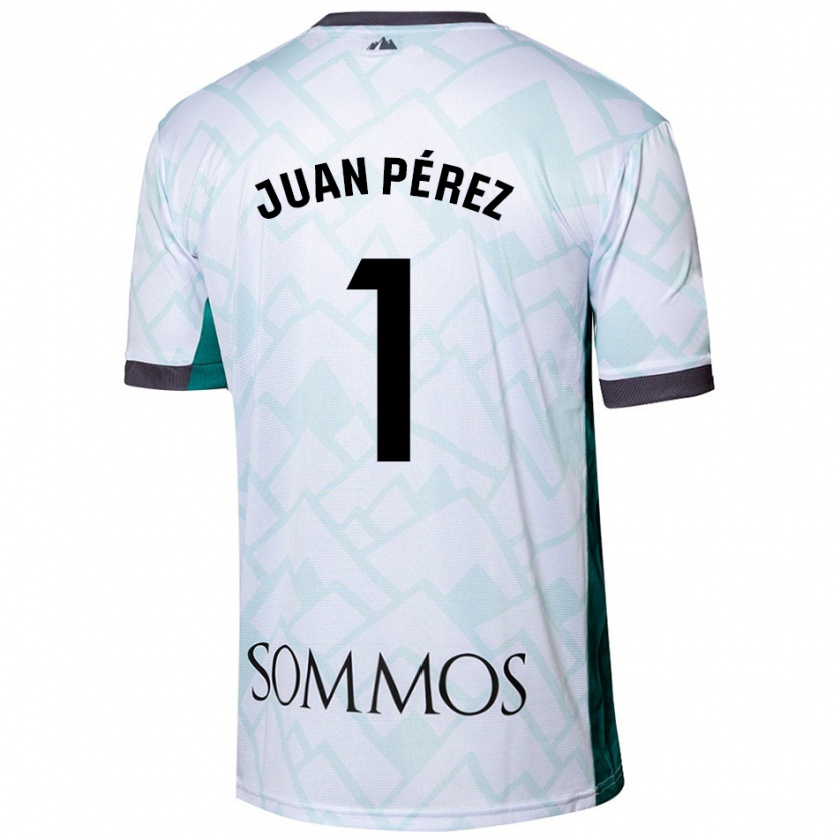 Kandiny Hombre Camiseta Juan Pérez #1 Blanco Verde 2ª Equipación 2024/25 La Camisa Chile