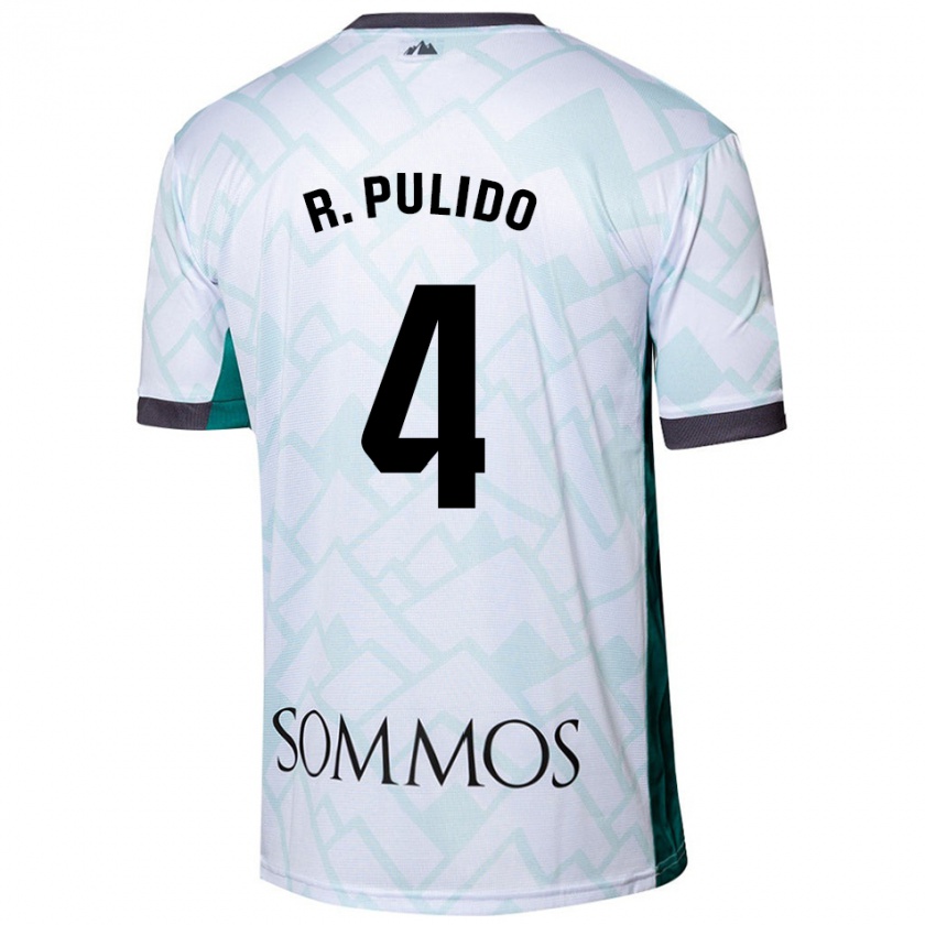 Kandiny Hombre Camiseta Rubén Pulido #4 Blanco Verde 2ª Equipación 2024/25 La Camisa Chile